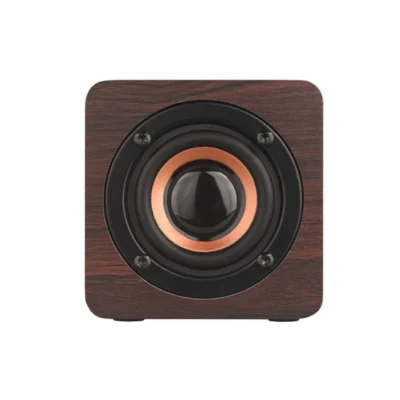 Cube Shaped MDF Wood Wireless Blue tooth Speaker