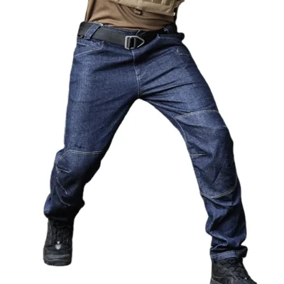 Outdoor Jeans Quality High Tactical Climbing Jeans Pants Male Loose Thin Section Straight Spring Autumn Low MOQ Blue Lightweight