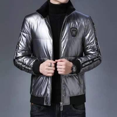 2021 Top-Grade Designer Brand Casual Fashion Shiny Men Down Jacket Men Winter Windbreaker Streetwear Coats Men Clothes
